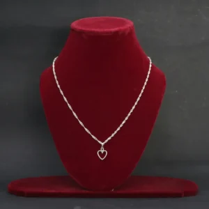 elegant silver heart pendant necklace for women