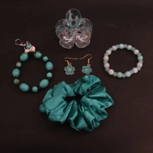 elegant teal accessories combo set for women and girls
