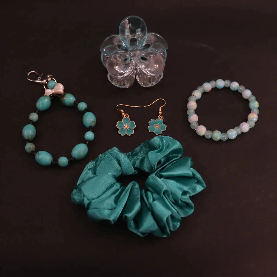 elegant teal accessories combo set for women and girls elegant teal accessories combo set for women and girls
