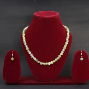 Golden Crystal Beaded Jewelry Set for Women