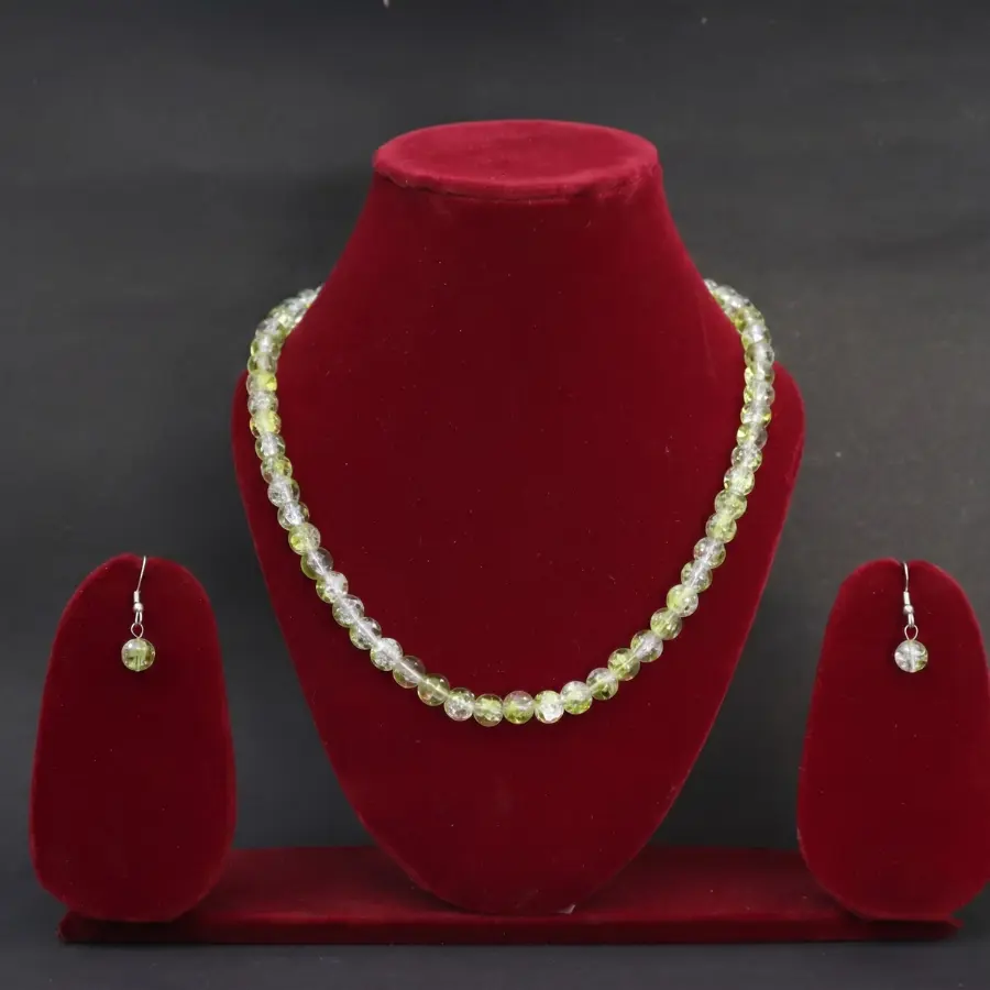 Golden Crystal Beaded Jewelry Set for Women Golden Crystal Beaded Jewelry Set for Women