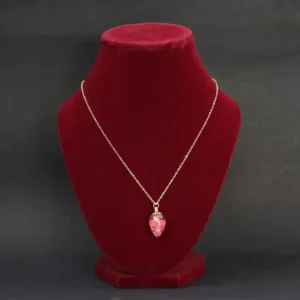 Pink Heart Resin Pendant Necklace for Women
