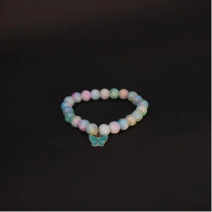 colorful pastel butterfly beaded bracelet