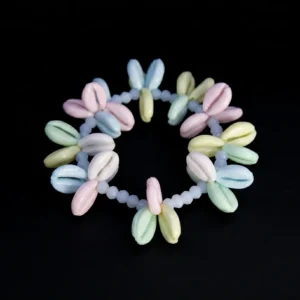 colorful sea shell beaded bracelet