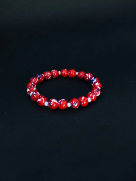 cosmic red beaded bracelet