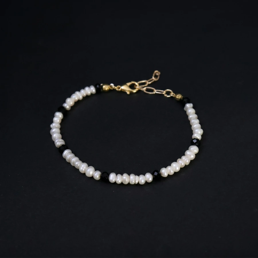 noir accent delicate pearl strand bracelet noir accent delicate pearl strand bracelet